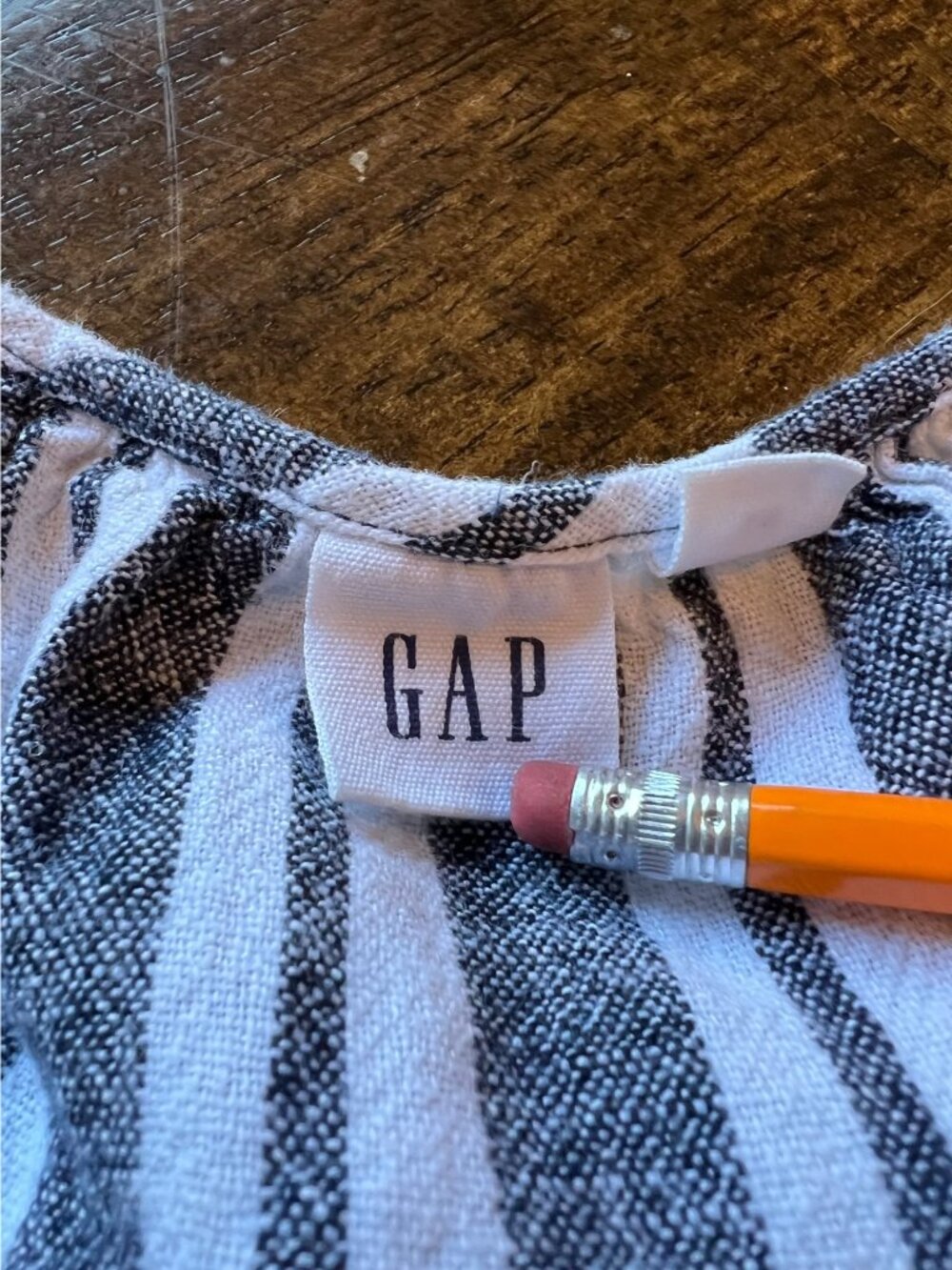 Gap Grey & White Striped Sleeveless Linen Blend Mini Dress Nautical XS Coastal - Picture 6 of 9